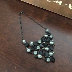 Black and gray bib necklace